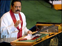 President Rajapaksa at the Un in New York (file photo by Sudath Silva)