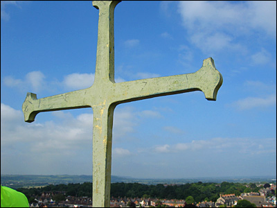 At the top of Christ Church spire, Old Town