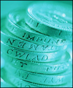 Stack of pound coins