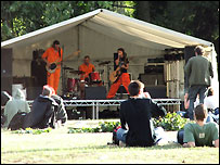 One of the bands on the main stage