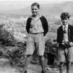 Patrick and brother Terence on a mountain overlooking Clydach, 1941