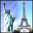 Estátua da Liberdade e Torre Eiffel (arquivo)