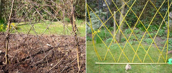 Weave each rod in and out