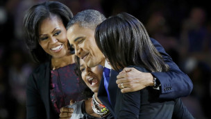 Obama bên vợ con