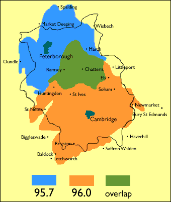 BBC Radio Cambridgeshire reception map