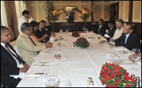 Exernal Affairs Minister Prof. GL Peiris with India's External Affairs Minister S.M.Krishna 