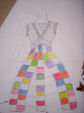 Rainbow plated dress