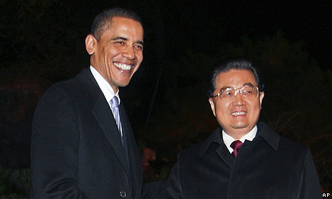 President Barack Obama meets China's President, Hu Jintao
