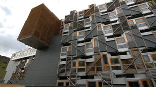 The Scottish parliament building's exterior