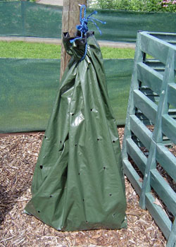 Plastic composting sack