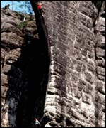 Leo and climbing mate Andy in the Czech Republic