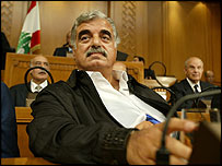 Rafik Hariri no Parlamento - Foto de arquivo