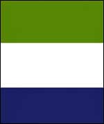 flag of Sierra Leone (green white and blue stripe)
