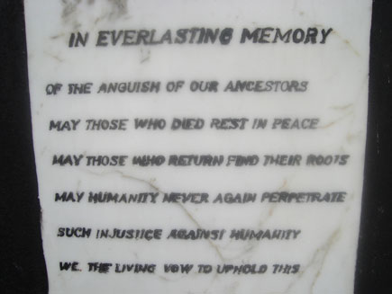 Close-up photo of memorial plaque