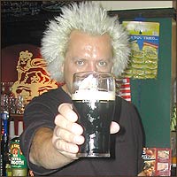 Hendrix Dead Boy, enjoys a Guinness in the Royal Children