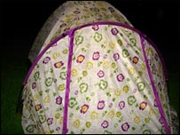 A flower pattern tent