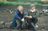 Photo of Julian Richards and Martin Carver at the Tarbat dig