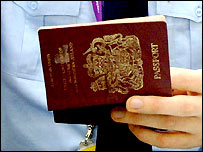 海关人员检查护照
