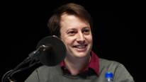 Comedian David Mitchell hosts the comedy panel game show, The Unbelievable Truth