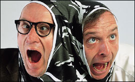 The main actors in the performance: Adrian Edmondson, Rik Mayall and the Y-Fronts!