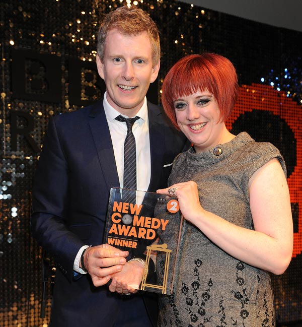Patrick Kielty with winner Angela Barnes