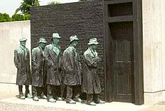 an image of George Segal's sculpture, Depression Bread Line.