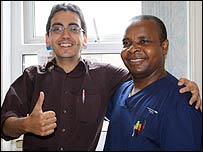 Moses Murandu with a colleague