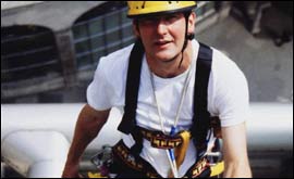 Man abseiling