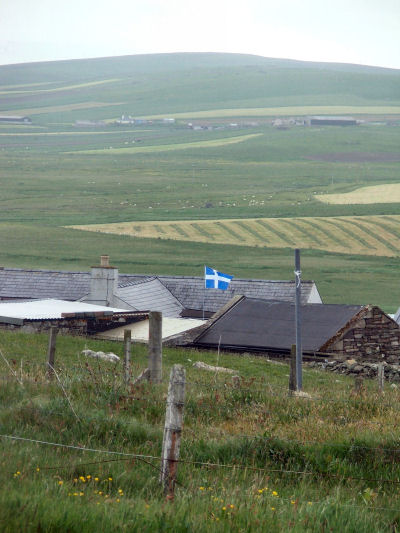 One of our neighbours flying the Shetland flag