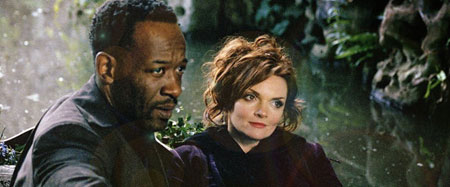 Titania (Sharon Small) and Oberon (Lennie James)
