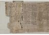 Part of the papyrus explains how to calculate the building of a pyramid. © Trustees of the British Museum