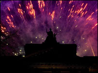 Fireworks over St George's Hall