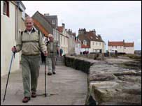 Walkers on the Fife Coastal Path