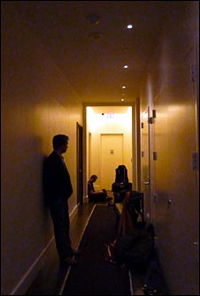 Dan Walker waiting for Eric Cantona