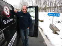 Stephen Watson and the BBC Newsline 6 in 6 van