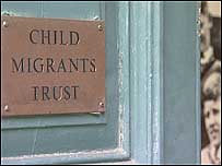 Child Migrants Trust door sign