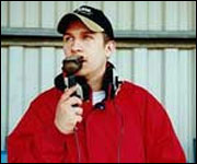 Paul Newton behind the microphone