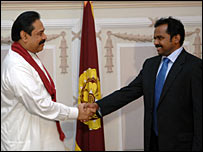 Karuna meeting President Rajapaksa after taking oaths as an MP (photo: Sudath Silva)