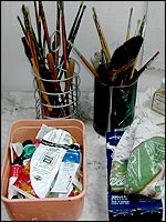 Paint and brushes