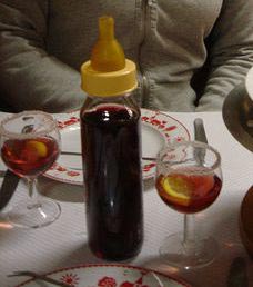 Wine in a baby bottle