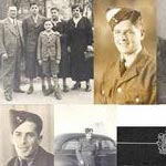 Above left to right, the Engelhardt family in Germany, 1936. Wolf Engelhardt as a cadet and in his flying suit and in a picture recovered from the crash. Below left to right, Albert Tuuri and leaving for England, his memorial bar and posthumous medals.