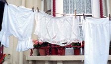 Underwear hanging out to dry