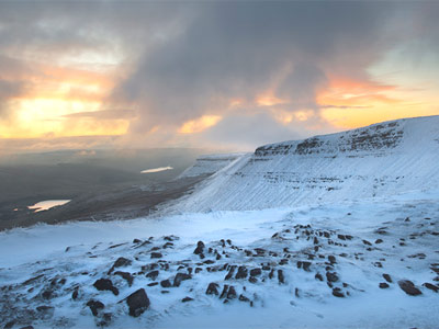 The Brecon Beacons covered in snow by Chris Aylward.