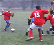 Whitworth Park Rangers playing football