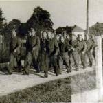 Off to the soccer pitch. Just about five minutes walk from our billet. Spectators aren’t allowed so there’s no avoiding the rush.