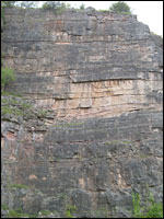 Weathered cliffs at Llanymynech Rocks