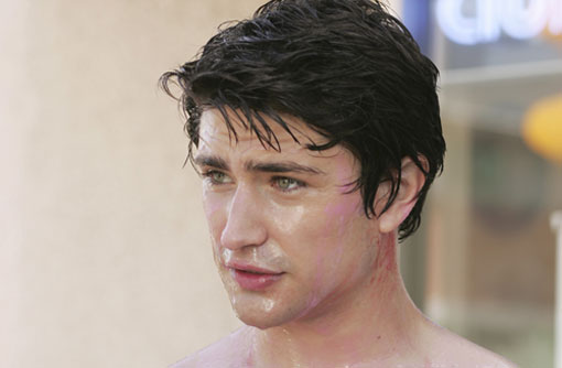 Kyle covered in red goo.