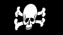 Skull and crossbones pirate flag