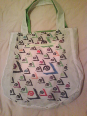 Lining of Adinkra themed bag I made