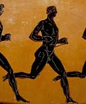 Detail from Pananthenaic amphora depicting a long-distance runner